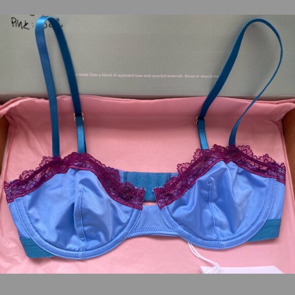 Dora Larsen Paige Lace Trim Underwire Bra NWT - Picture 1 of 5